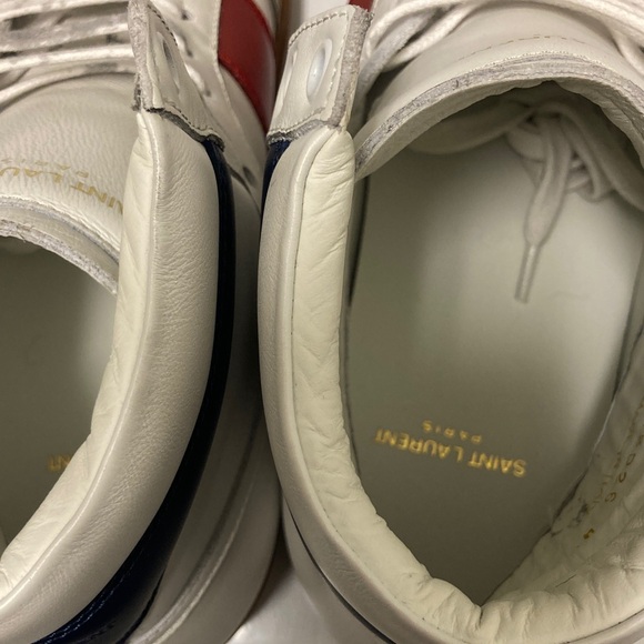 NWOT Saint Laurent White and Red Leather Sneakers - Picture 8 of 12